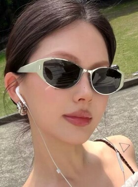 墨镜女款高级感猫眼白色韩版复古