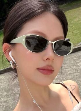 墨镜女款高级感猫眼白色韩版复古