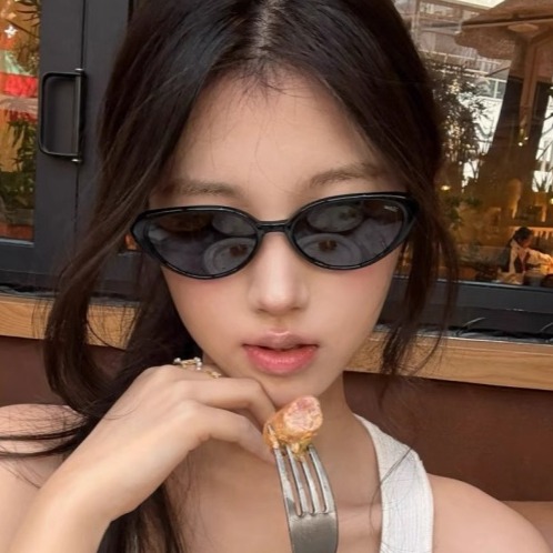 韩版复古猫眼小框高级网感墨镜