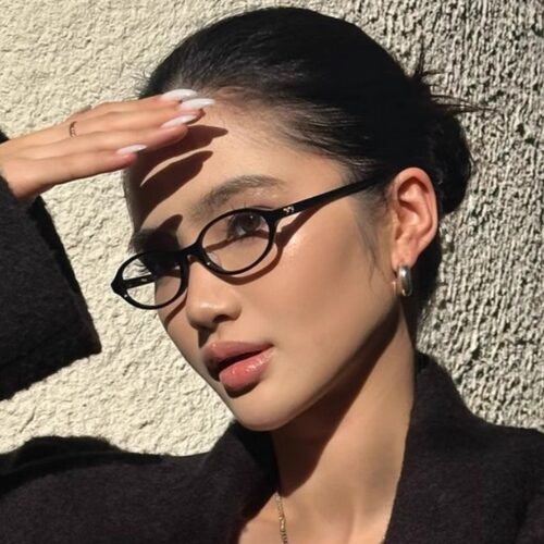 欧美复古辣妹风黑框素颜眼镜小框