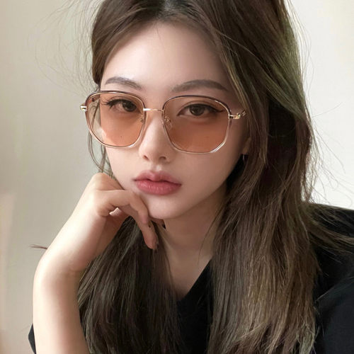 茶色圆脸太阳镜女高级感ins墨镜