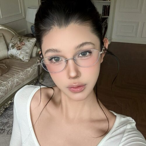 复古金属银边猫眼老钱风眼镜度数