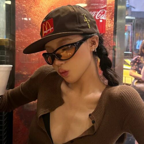 复古茶色Y2K骑行防晒墨镜太阳镜