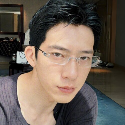井柏然同款眼镜无框小方框防蓝光