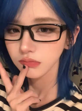 复古小方框黑框COS二次元眼镜素颜女近视度数平光镜框日系动漫男