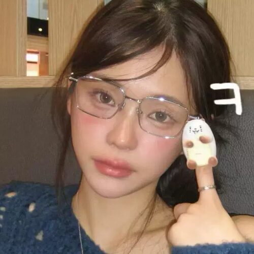 复古韩版金属银色方形眼镜女款