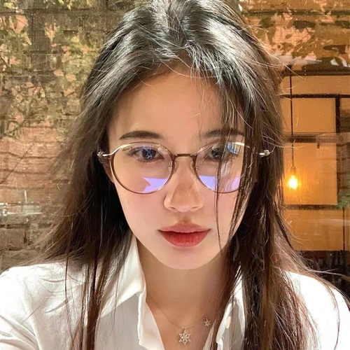 复古透明茶色软糖眼镜近视女圆框