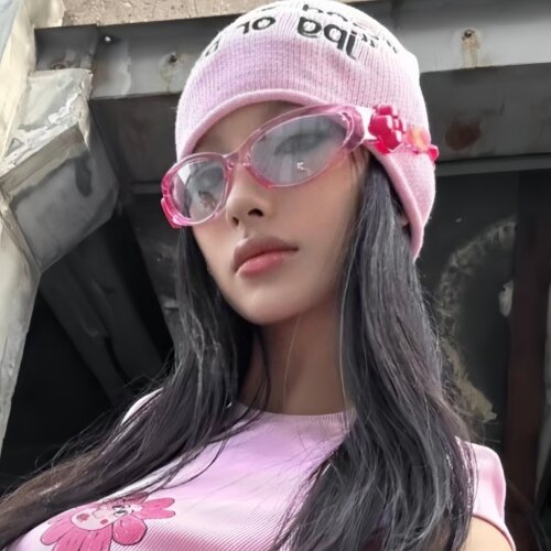 韩版复古果冻粉色骑行镜女潮糖果色桃心墨镜y2k爱心辣妹太阳眼镜