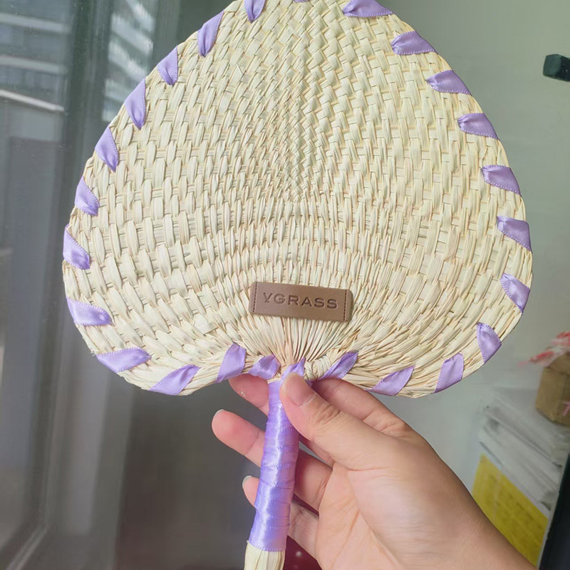 扇子DIY定制 绿色包边扇子夏天蒲扇手摇扇