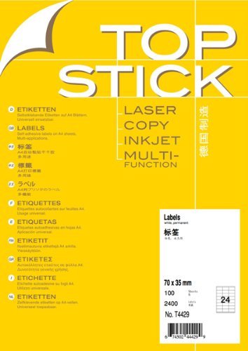 TOPSTICK德国顶贴T4429 A4-100张贴纸不干胶打印标签纸70x35mm-封面