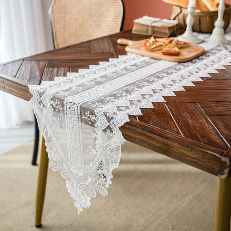 蕾丝桌旗婚礼浪漫欧式法式餐桌装饰餐垫玄关盖巾餐具垫茶几桌垫布