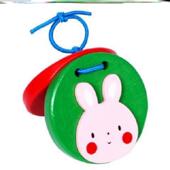 原木质早教拍打板儿童教具专用小学生实木安全哒哒打击乐器响板