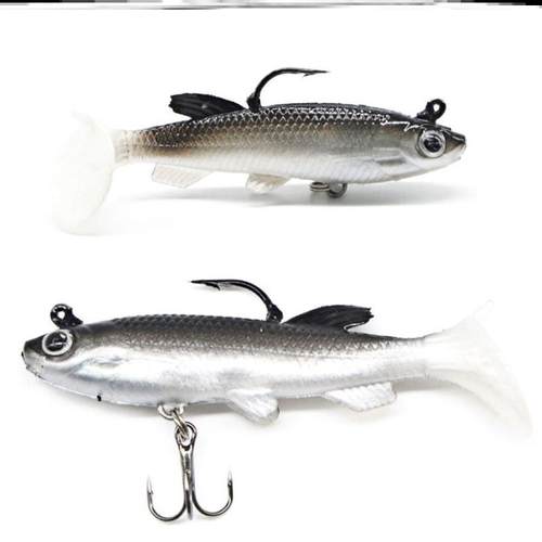 远投钓鲈鱼铅头钓翘嘴鳜鱼黑白沉水软饵海钓专用假饵包铅鱼路亚饵