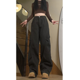 秋季新款美式高街复古褶皱工装休闲裤女宽松阔腿长裤KZ40特P50，男装工装外套，电商B203