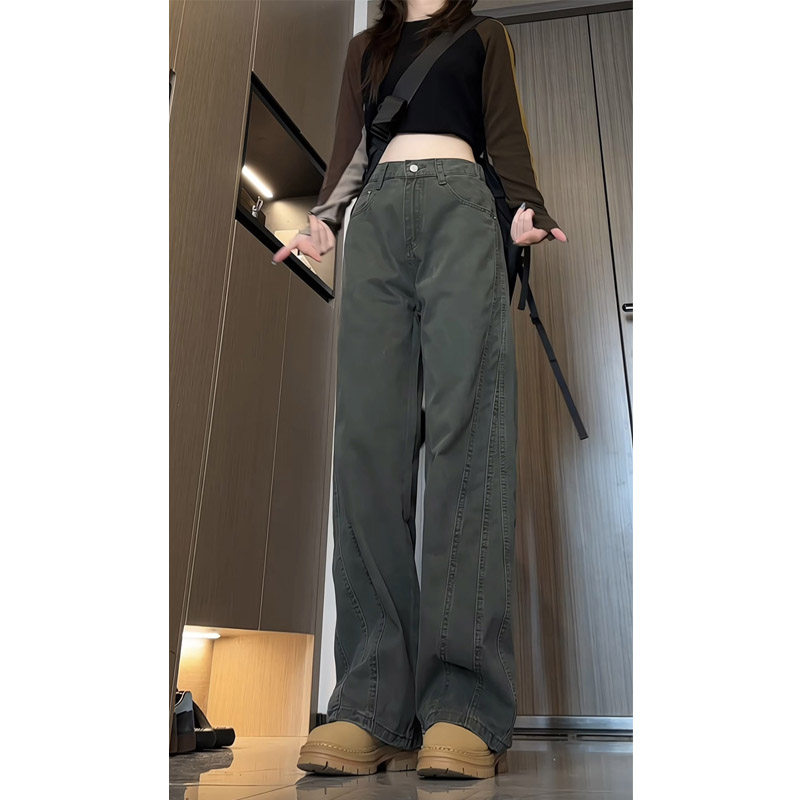 秋季新款美式高街工装休闲裤女潮流宽松直筒阔腿裤K2586P50,男装工装外套,电商B203