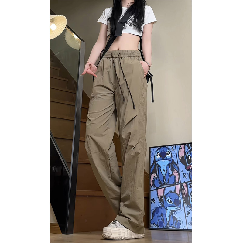 春夏季新款美式伞兵冲锋休闲裤女潮流宽松褶皱长裤子K2808特P40，男装休闲裤，电商B203