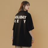 夏季新款短袖t恤女潮流印花宽松半袖体恤衫美式小众上衣DX18P25，商品下架区，电商B203