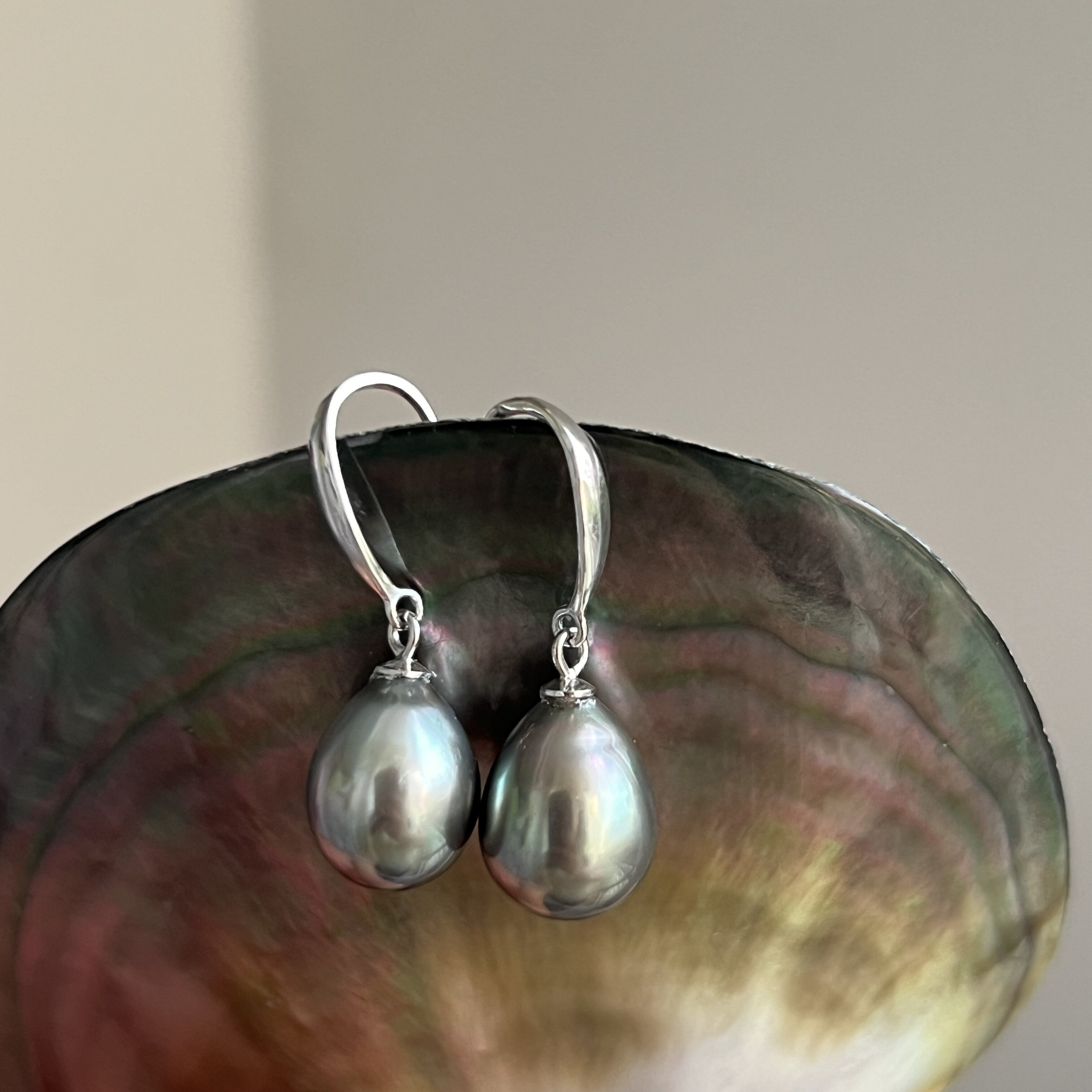 天然海水大溪地珍珠耳环水滴耳坠耳钩职场女性轻奢高贵女神礼物