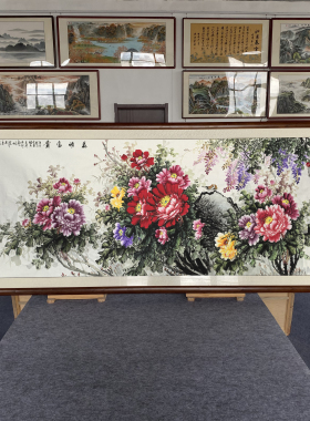 手绘国画花开富贵挂画客厅装饰画