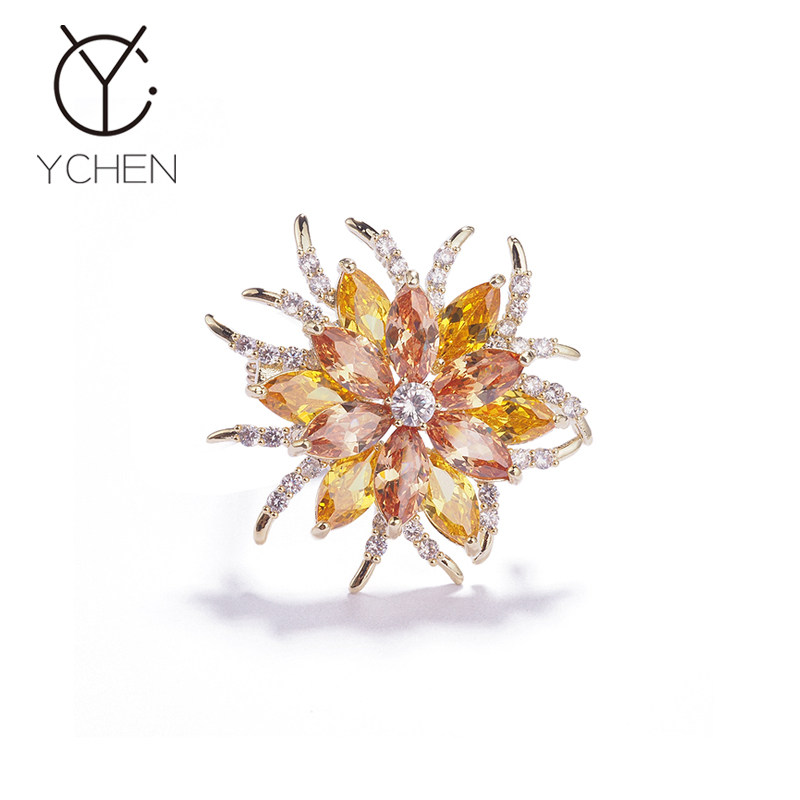 우아한 산호 브로치 고급 여성용 브로치 한국 럭셔리 크리스탈 코트 가디건 우아하고 심플한 코사지