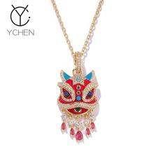 平安舞狮可爱2025年新年礼物国潮醒狮项链女生肖礼物国风锁骨链