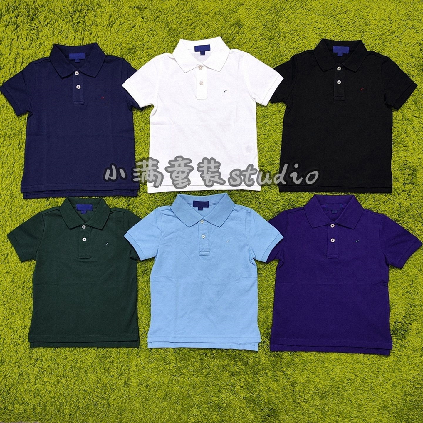 出口25新款儿童经典纯色刺绣polo衫翻领短袖男女亲子童装小中大童
