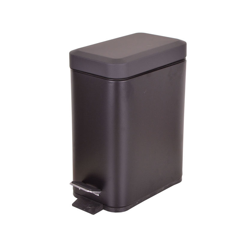 5L长方形垃圾桶脚踩脚踏卫生间桶厕所垃圾桶有盖彩色金属筒小号i.