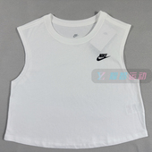 NIKE耐克女子纯棉圆领宽松简洁运动休闲无袖 100 FB8226 T恤 背心