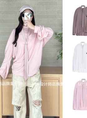 OIIORIRI 褶皱开口袖纯棉T恤25年秋冬25AWJNTE204——1680