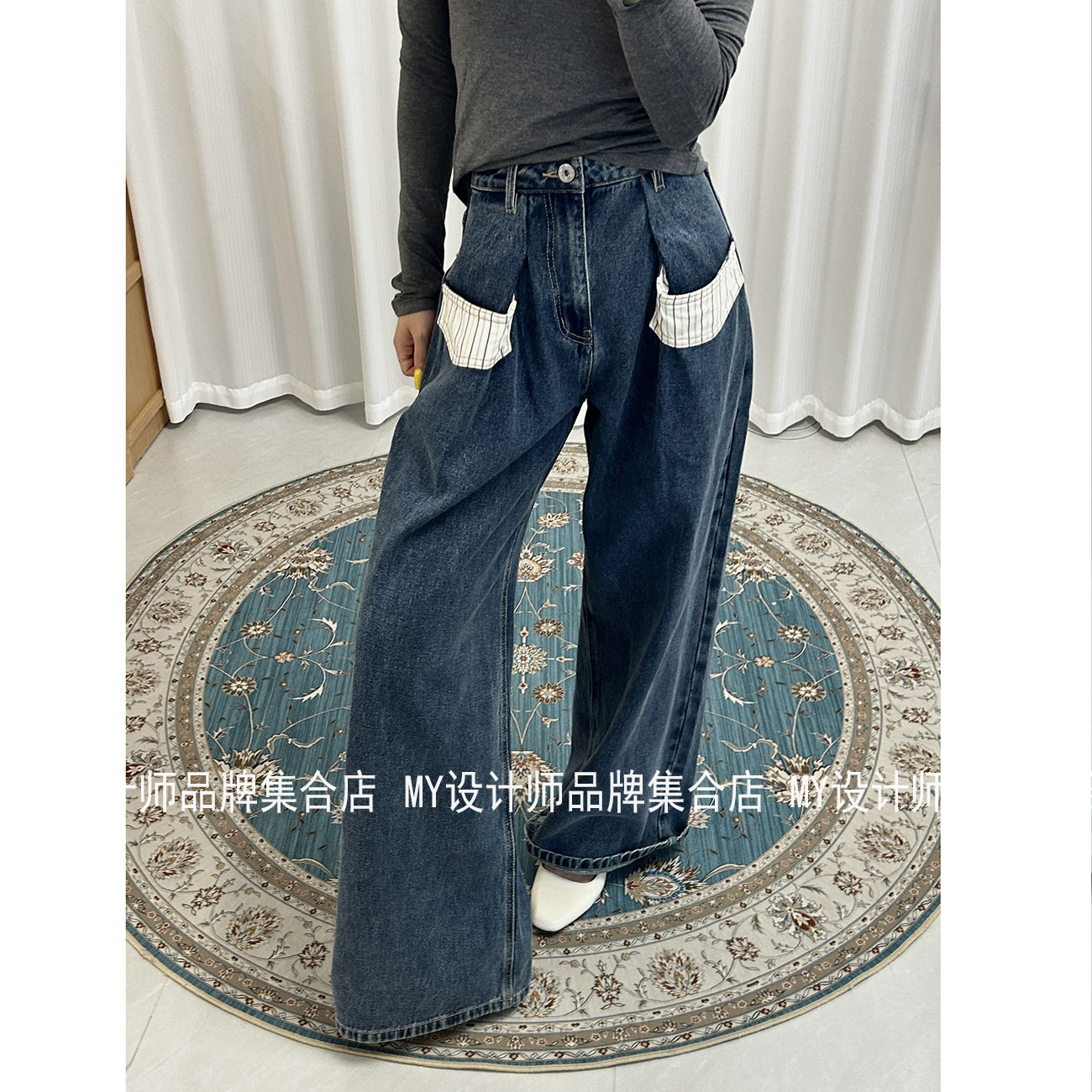 ODTD 彩条撞色牛仔裤FW26PABLU106——1690图片