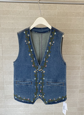 journal record 牛仔绣花马甲25年冬JWHBAJ550179——2698