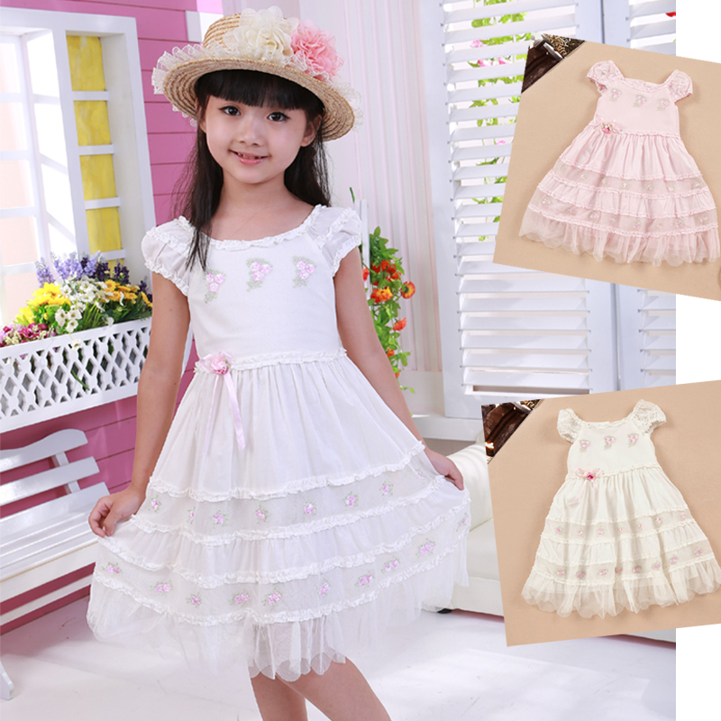 女童全棉连衣裙公主120-150纱裙