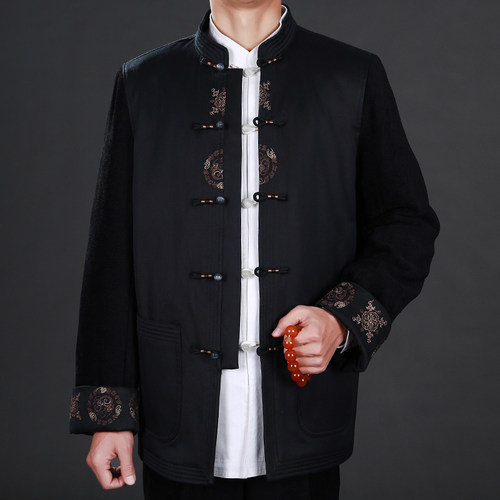 百福龙高档男士唐装男中式棉服