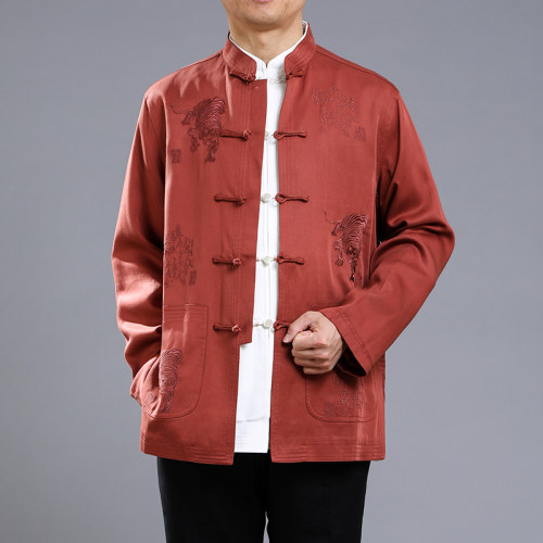 百福龙绣虎唐装春秋外套