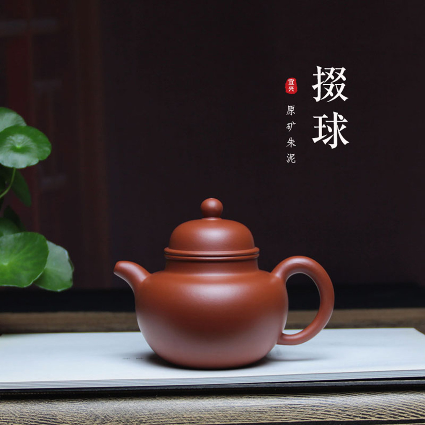 宜兴原矿朱泥掇球紫砂壶纯手工球孔出水经典器型功夫泡茶壶 220ml
