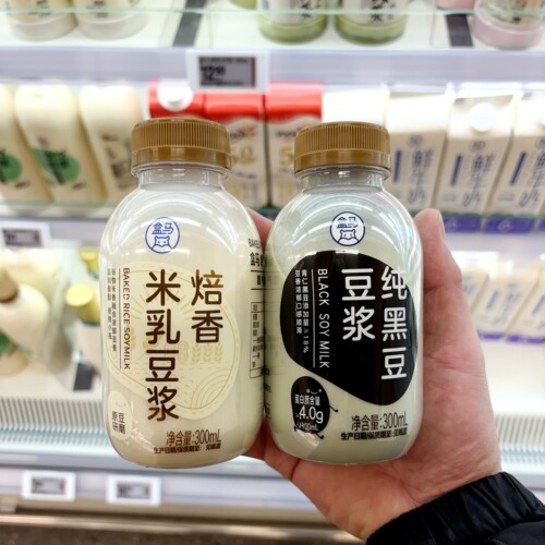 盒马纯黑豆豆浆焙香米乳豆浆