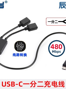 手机平板用Type-C一分二USB-CH