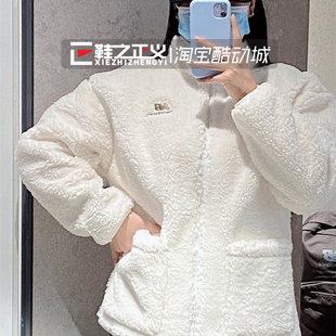 23新NEW BALANCE休闲宽松羊羔毛外套秋冬加绒棉服女潮AWJ33320