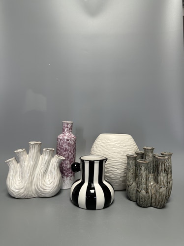 外贸孤品 北欧风陶瓷花瓶 装饰摆件店铺会所样板房民宿装饰摆件