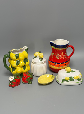 外贸孤品 水果陶瓷花瓶 装饰摆件 储物罐店铺家居样板房装饰摆件