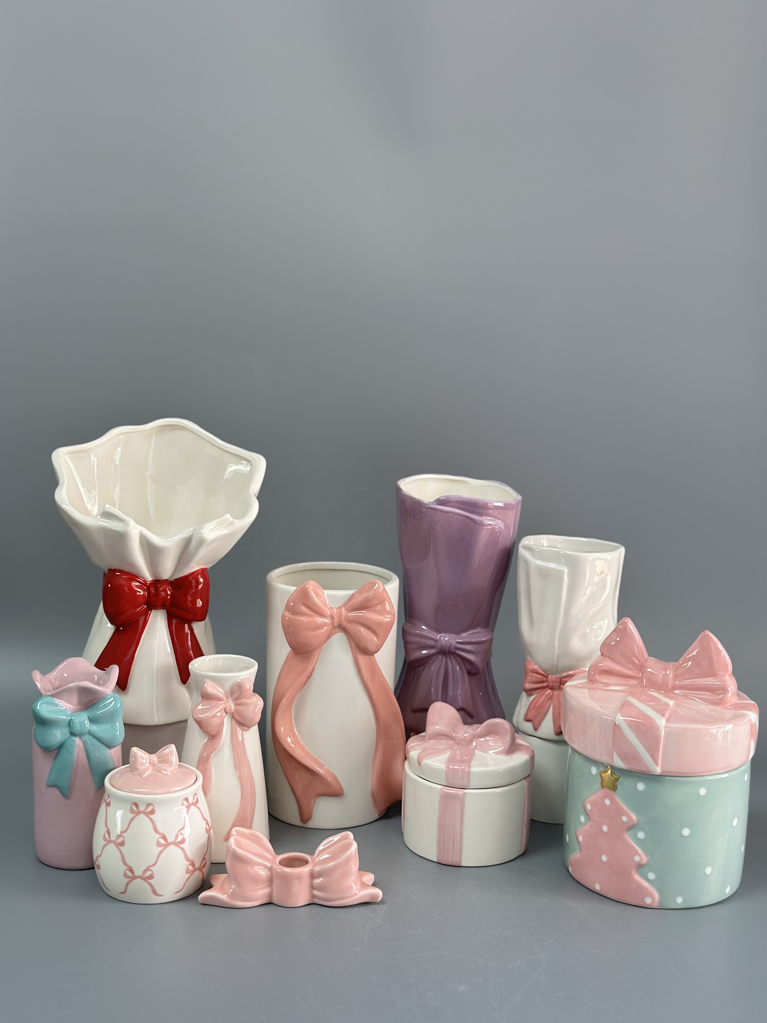 外贸孤品 蝴蝶结系列陶瓷花瓶置物罐 装饰首饰盒店铺会所装饰摆件,家居饰品,花瓶,淘宝优惠券,粉丝福利购,淘宝优惠卷