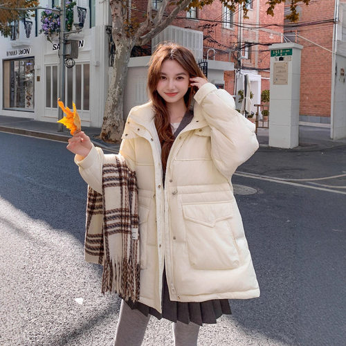 2025新款大码羽绒服胖mm200斤加肥加大250宽松加厚中长白鸭绒外套