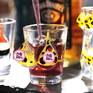 个性烈酒杯一两50ml一口杯家用手绘高颜值创意酒盅套装酒吧白酒杯