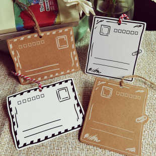 简约复古牛皮黑白信封式样吊牌许愿卡教室墙面布置心愿装饰墙留言