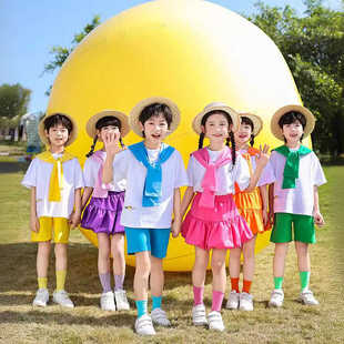 男女童演出服小学生运动会开幕式拉拉队合唱表演服儿童毕业照服装