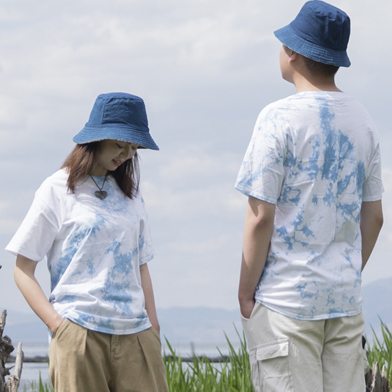 扎染纯棉宽松大码半袖夏季潮流