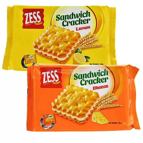 Малайзия Zess Jess Brand Lemon Cheese Flavor Alavor Bestich Biscuits 144 г мешки с импортированной едой для отдыха