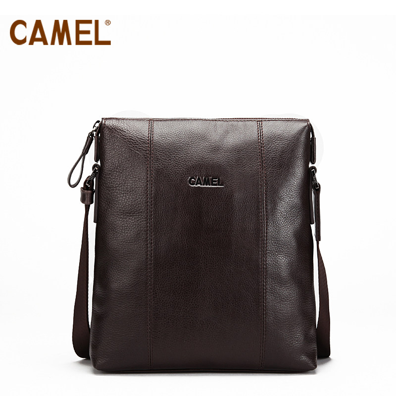 【非卖品】camel骆驼 头层牛皮时尚休闲斜跨包男包 男士单肩包
