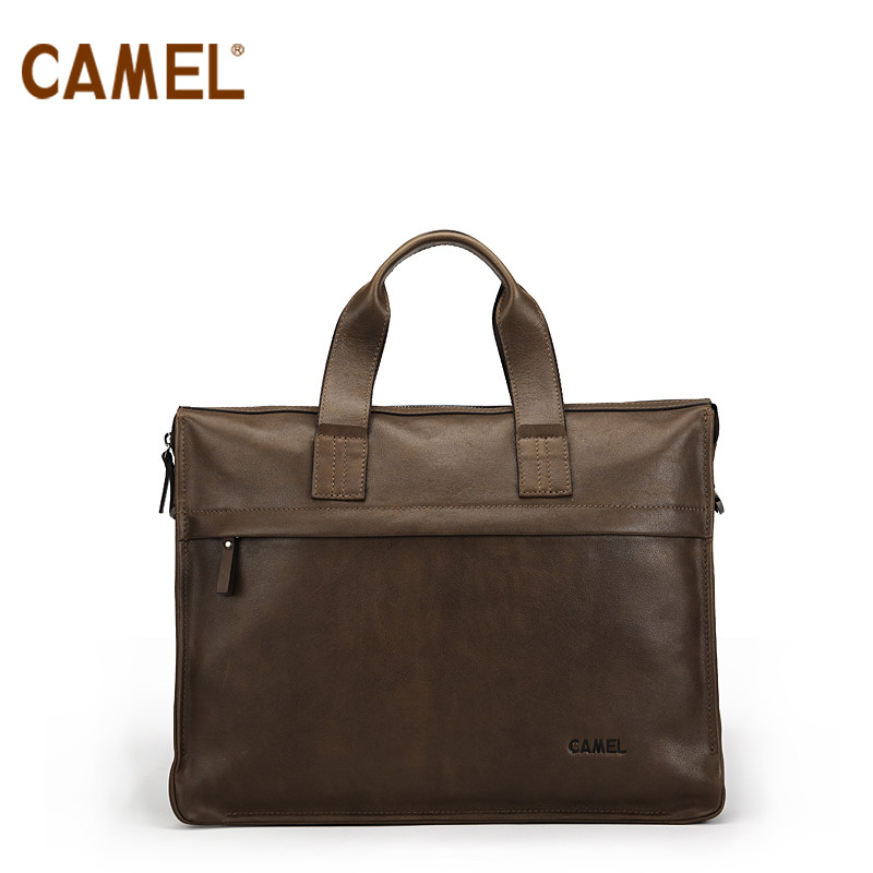 【非卖品】camel骆驼 头层牛皮 男士商务手提包 多功能包袋 单肩