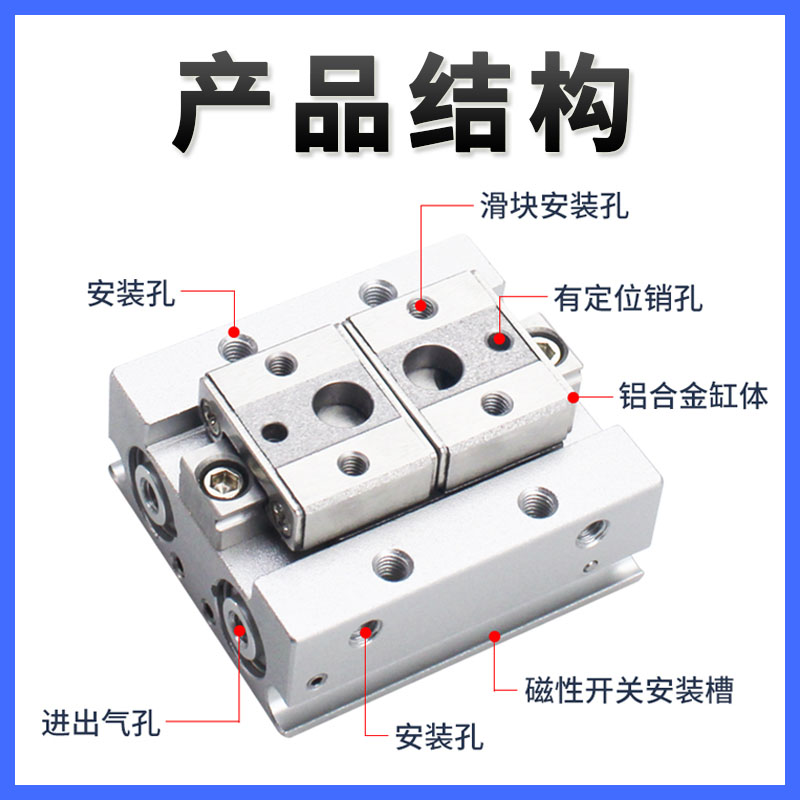 MHF2-8D气动手指气缸平行滑台12D/16D/20D/D1/D2/D1R/D2R薄型气爪